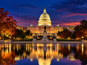 capitol reflections at twilight