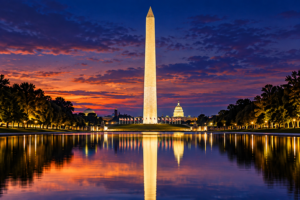 How Much Walking Is Needed to See Washington DC Monuments? washington monument reflections at twilight